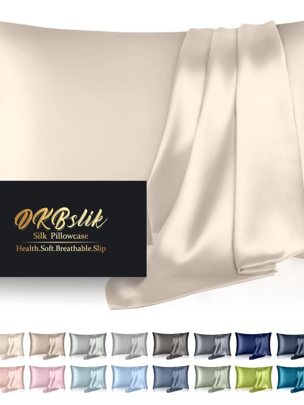 Silk Pillowcase For Hair And Skin, Mulberry Silk Pillow Cases Standard Size Anti
